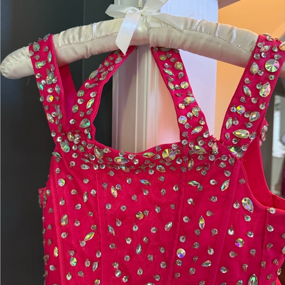 Pink Rhinestone Embellished Dress - Picture 8 of 9